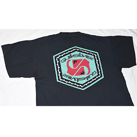 Quiksilver Vintage 90s Logo Design T-Shirt (Front & Back) - Picture 8 of 9